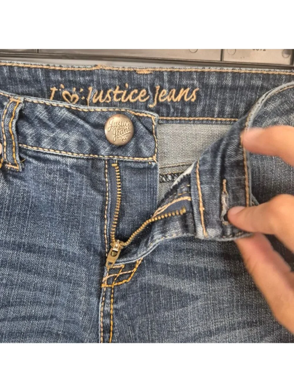 Girls Justice Jeans Denim Shorts Distressed Blue Size 16R Simply Low Stretch - Picture 4 of 7